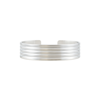 Sterling Silver Striped Pattern Cuff Bracelet WPFL8C