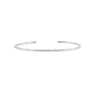 Sterling Silver Twist Pattern Cuff Bracelet WPRD4C