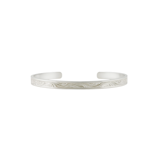 Sterling Silver Wavy Pattern Cuff Bracelet WPSQ4C