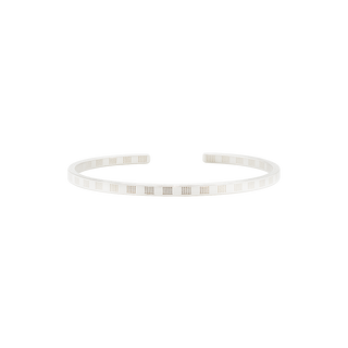 Sterling Silver Stripe Pattern Cuff Bracelet WPSQ7C