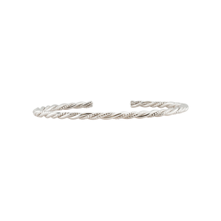 Sterling Silver Double Twist Pattern Cuff Bracelet WPTTW5C