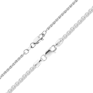 Wall St. Wheat Bracelet in 14K White Gold