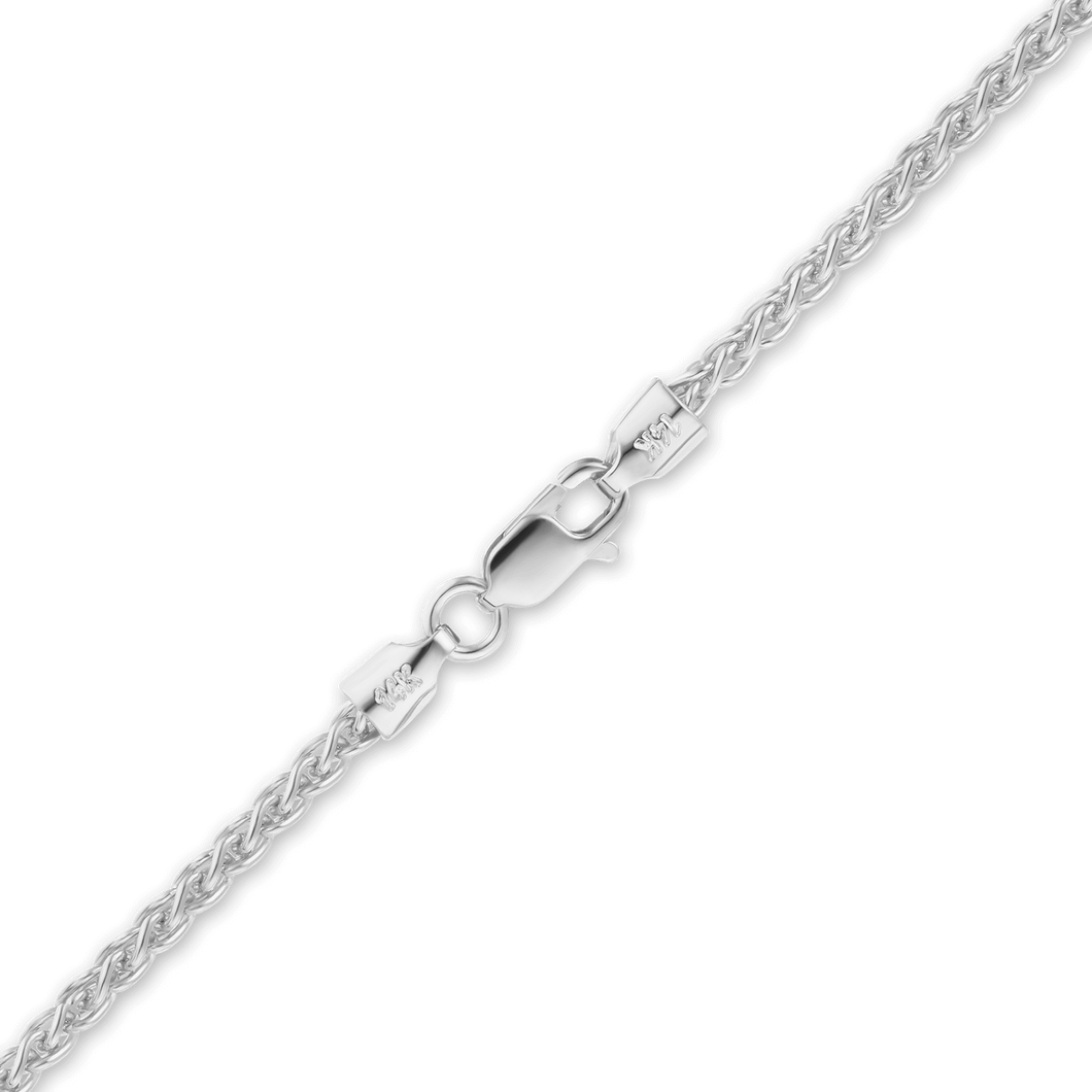 Wall St. Wheat Anklet in 14K White Gold