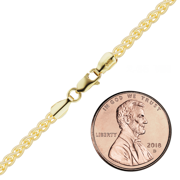 Wall St. Wheat Anklet in 14K Yellow Gold