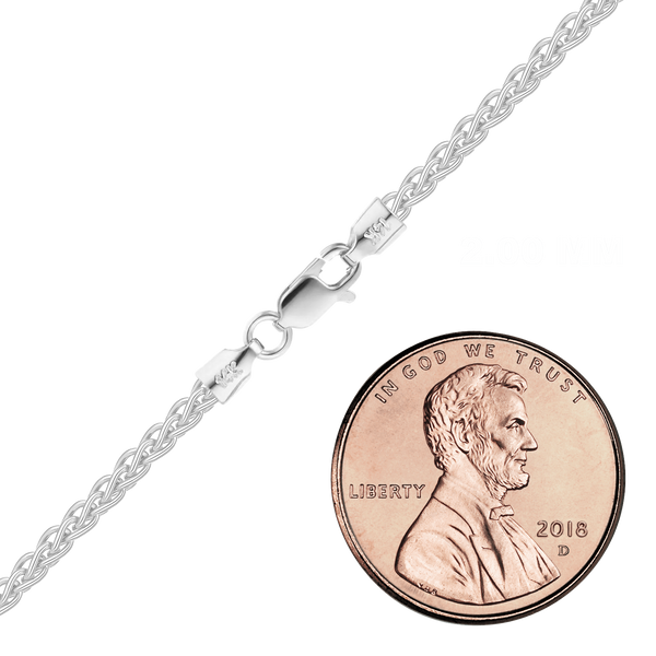 Wall St. Wheat Necklace in 14K White Gold