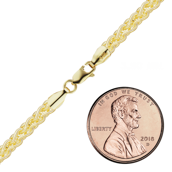 Wall St. Wheat Anklet in 14K Yellow Gold