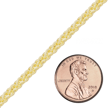 Load image into Gallery viewer, Bulk / Spooled Wheat Chain in 14K Yellow Gold (1.25 mm - 3.50 mm)
