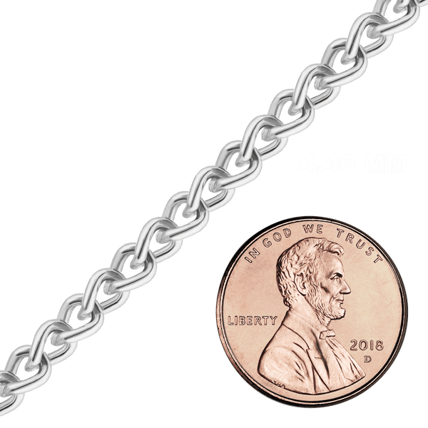 Bulk / Spooled Wheat Curb Chain in Sterling Silver (1.40 mm - 4.40 mm)