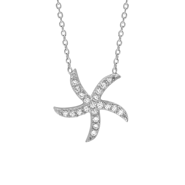 Starfish Necklace in Sterling Silver (17 x 17 mm)