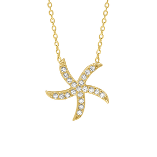 Starfish Necklace in Sterling Silver (17 x 17 mm)