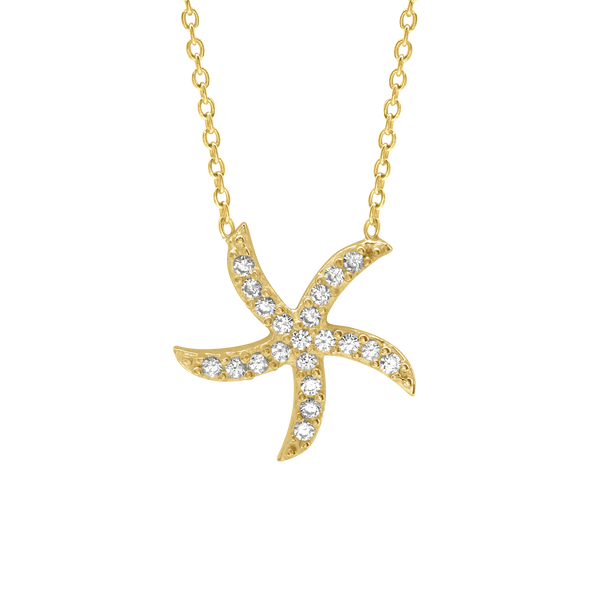 Starfish Necklace in Sterling Silver (17 x 17 mm)