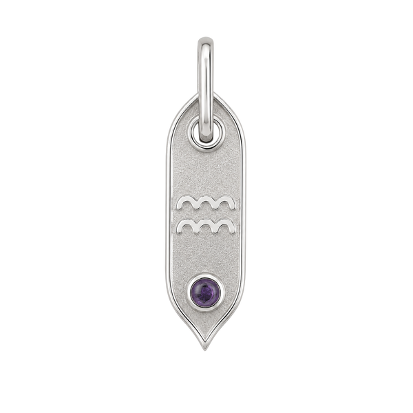 Zodiac Initial Pendant Charms in Sterling Silver (25.00 mm)