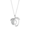 Footprints Necklace in Sterling Silver (15 x 15 mm)
