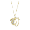 Footprints Necklace in Sterling Silver (15 x 15 mm)