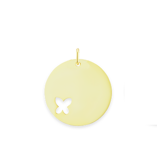 Circle with Butterfly Cut Out Charm (22 x 20mm)