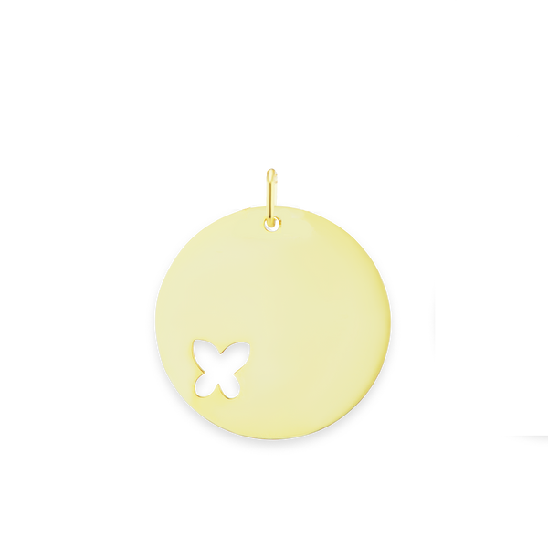 Circle with Butterfly Cut Out Charm (22 x 20mm)