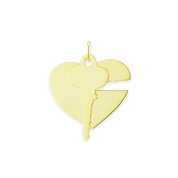 Heart and Key Charm (29 x 25mm)