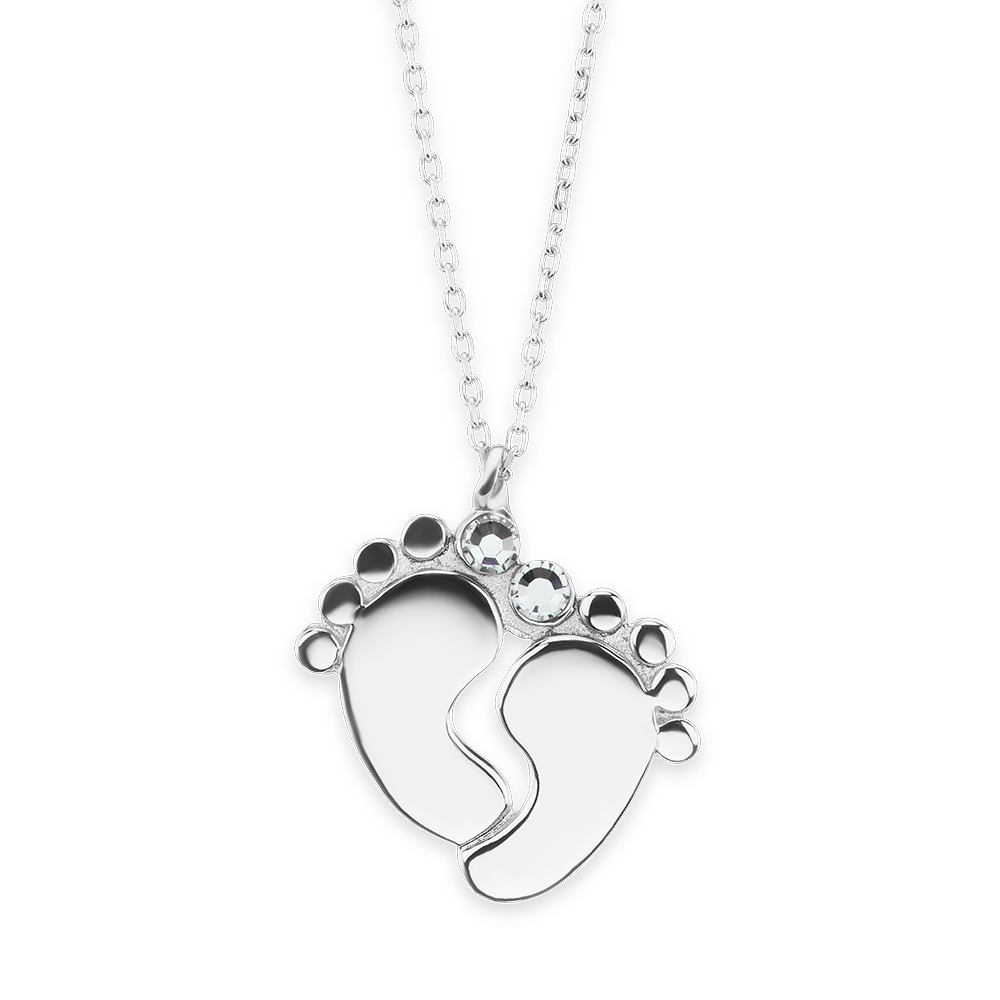 Baby Feet Necklace in Sterling Silver (21 x 20 mm)