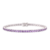 Tennis Bracelet with Alexandrite Colored CZ in Sterling Silver (2 mm - 4 mm)