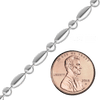 Bulk / Spooled Alternating Oval / Round Bead Chain in Sterling Silver (4.00 mm)