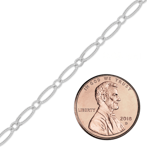 Bulk / Spooled Alternating Oval Cable Chain in Sterling Silver (2.80 mm)