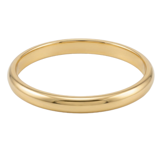 Domed Wire Bangle Bracelet in 14K Gold