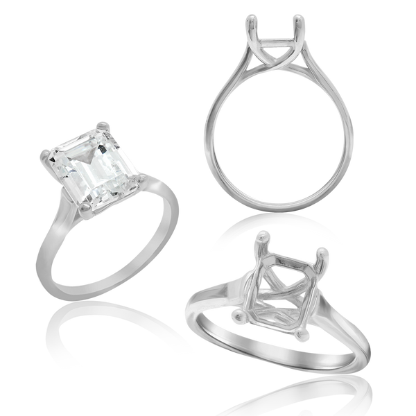 ITI NYC Emerald Shape 4 Prong Lucida Solitaire
