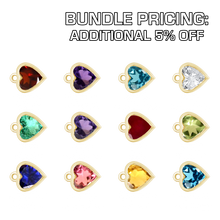 Load image into Gallery viewer, Diamond or Gemstone 12 Month Bezel Charm Bundle in 14K Gold
