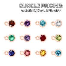 Load image into Gallery viewer, Diamond or Gemstone 12 Month Bezel Charm Bundle in 14K Gold
