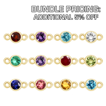 Load image into Gallery viewer, Diamond or Gemstone 12 Month Bezel Charm Bundle in 14K Gold
