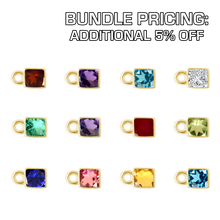 Load image into Gallery viewer, Diamond or Gemstone 12 Month Bezel Charm Bundle in 14K Gold
