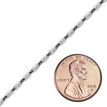 Load image into Gallery viewer, Bulk / Spooled Black Ruthenium Bar Cable Chain in Sterling Silver (1.70 mm)
