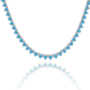 Tennis Necklace with Blue Topaz Stones (December Birthstones) in 14K Gold (1.75 mm - 4.0 mm)