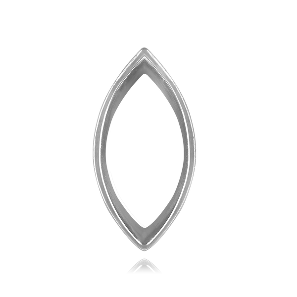 ITI NYC Marquise Shape Tapered Bezels With Airline in Sterling Silver (3.00 x 1.33 mm - 11.75 x 6.50 mm)