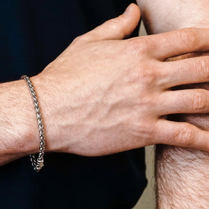 Wall St. Wheat Bracelet in Sterling Silver