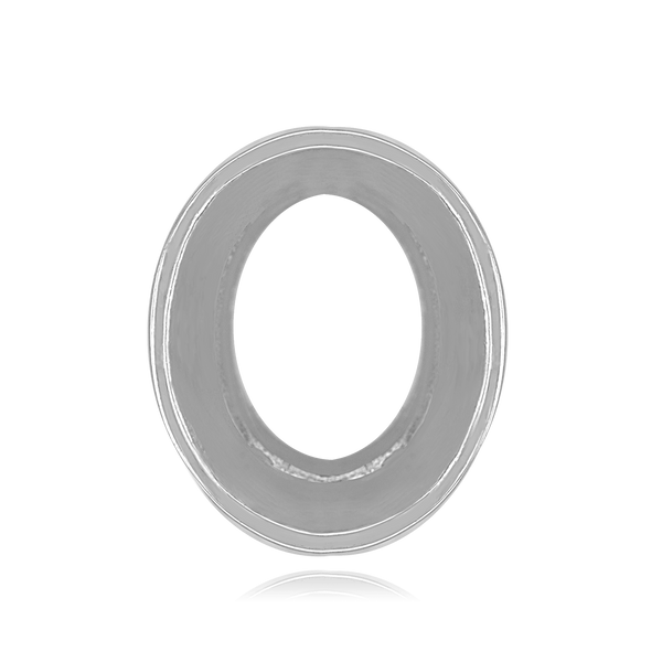 ITI NYC Oval Tapered Bezels With Airline in Sterling Silver (4.50 x 3.00 mm - 14.00 x 11.50 mm)