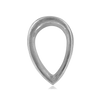 ITI NYC Pear Shape Tapered Bezels With Airline in Sterling Silver (3.00 x 1.75 mm - 13.50 x 9.00 mm)
