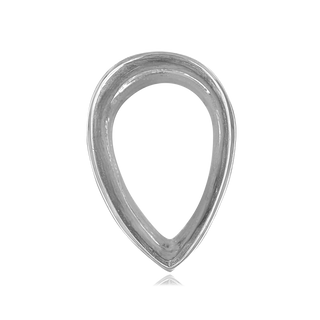 ITI NYC Pear Shape Tapered Bezels With Airline in Sterling Silver (3.00 x 1.75 mm - 13.50 x 9.00 mm)