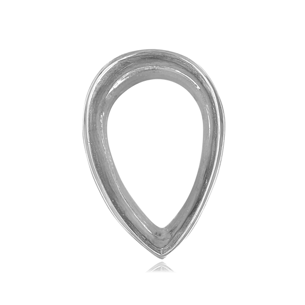 ITI NYC Pear Shape Tapered Bezels With Airline in Sterling Silver (3.00 x 1.75 mm - 13.50 x 9.00 mm)