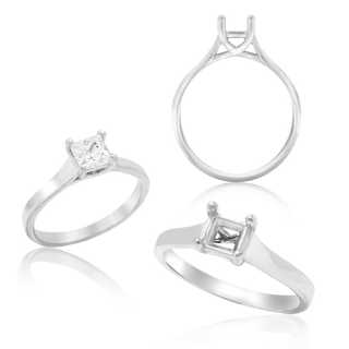 ITI NYC Princess Shape 4 Prong Lucida Solitaire