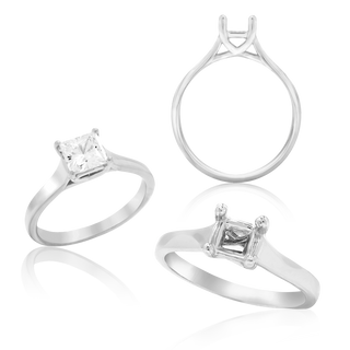 ITI NYC Princess Shape 4 Prong Lucida Solitaire