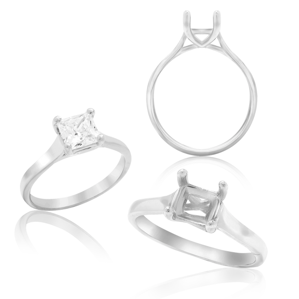 ITI NYC Princess Shape 4 Prong Lucida Solitaire