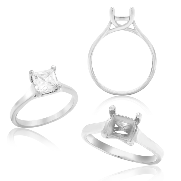 ITI NYC Princess Shape 4 Prong Lucida Solitaire
