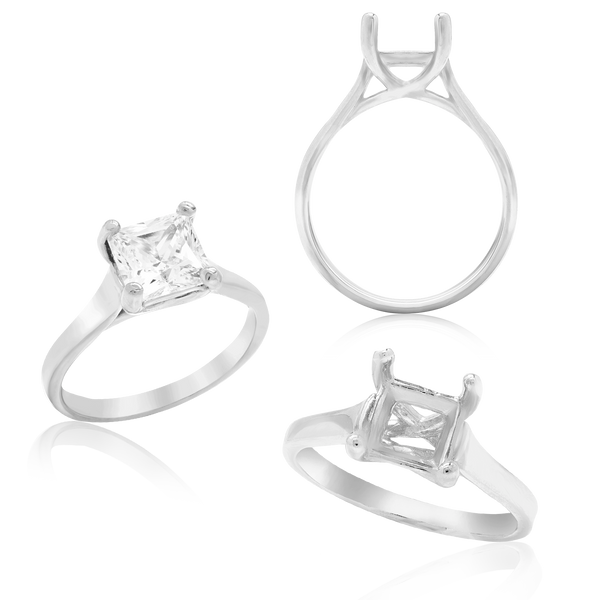 ITI NYC Princess Shape 4 Prong Lucida Solitaire