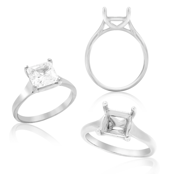 ITI NYC Princess Shape 4 Prong Lucida Solitaire