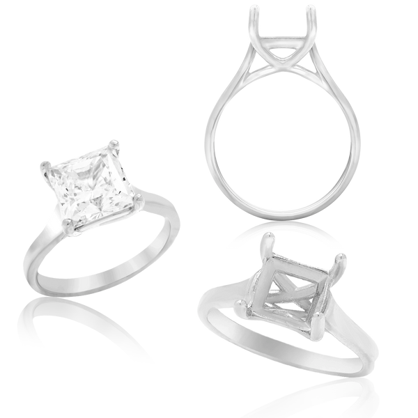 ITI NYC Princess Shape 4 Prong Lucida Solitaire