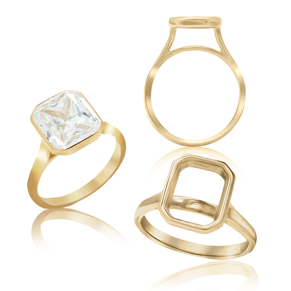 ITI NYC Emerald Shape Bezel Solitaire