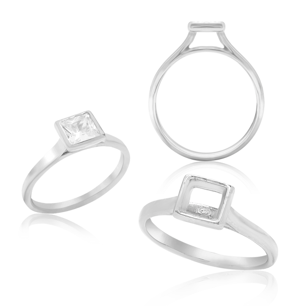 ITI NYC Princess Shape Bezel Solitaire