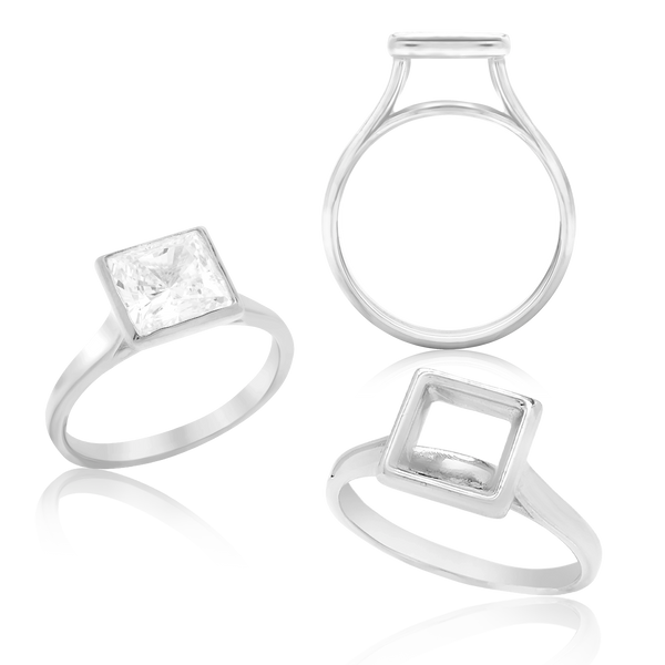 ITI NYC Princess Shape Bezel Solitaire