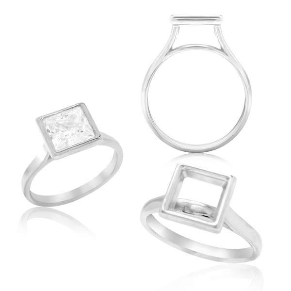 ITI NYC Princess Shape Bezel Solitaire